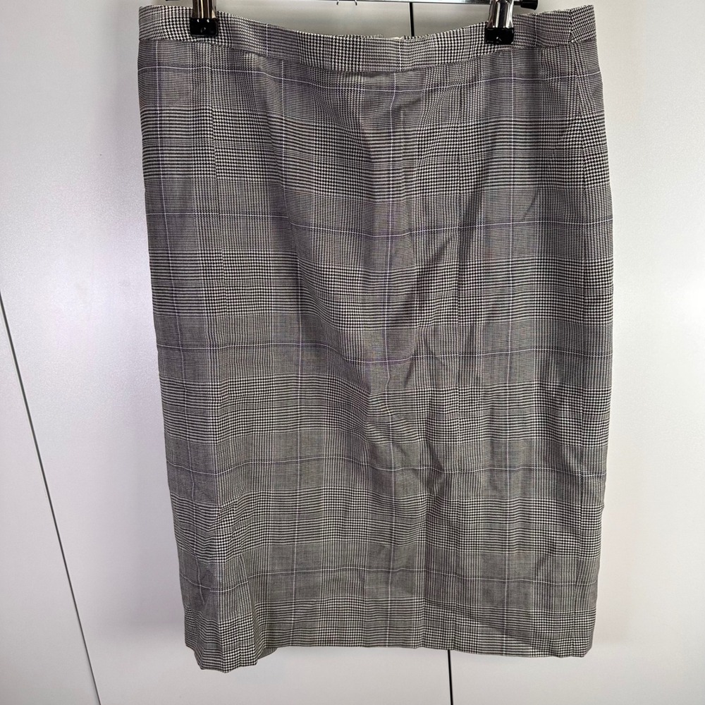 Armani Collezioni Womens Sz 8 Plaid Pencil Skirt Wool Blend Mobwife Quiet Luxury
